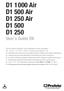 D Air D1 500 Air D1 250 Air D1 500 D1 250 User s Guide EN