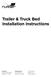 Trailer & Truck Bed Installation Instructions