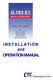 INSTALLATION and OPERATION MANUAL