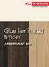 Glue laminated timber ASSORTMENT LIST
