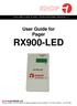 User Guide for Pager RX900-LED