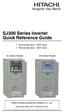 SJ300 Series Inverter Quick Reference Guide