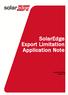 SolarEdge Export Limitation Application Note