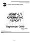 MONTHLY OPERATING REPORT