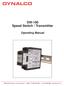 DYNALCO. SW-100 Speed Switch / Transmitter. Operating Manual