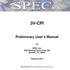 3V-CPI Preliminary User s Manual SPEC, Inc Sterling Circle, Suite 200 Boulder, CO 80301
