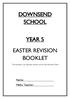 DOWNSEND SCHOOL YEAR 5 EASTER REVISION BOOKLET