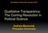 Qualitative Transparency: The Coming Revolution in Political Science
