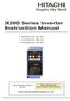 X200 Series Inverter Instruction Manual