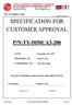 SPECIFICATION FOR CUSTOMER APPROVAL