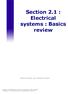 Section 2.1 : Electrical systems : Basics review