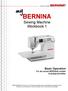 BERNINA Sewing Machine Workbook 1