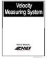 Velocity Measuring System PARTS MANUAL