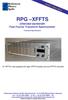 RPG XFFTS. extended bandwidth Fast Fourier Transform Spectrometer. Technical Specification
