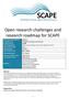 Open research challenges and research roadmap for SCAPE