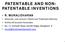 PATENTABLE AND NON- PATENTABLE INVENTIONS R. MURALIDHARAN