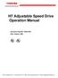 H7 Adjustable Speed Drive Operation Manual Document Number: Date: August, 2005