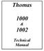Thomas 1000 & Technical Manual