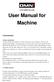 User Manual for Machine
