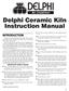 Delphi Ceramic Kiln Instruction Manual