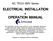 ELECTRICAL INSTALLATION OPERATION MANUAL