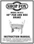 MODEL M  PAN AND BOX BRAKE INSTRUCTION MANUAL. Phone: On-Line Technical Support: