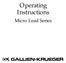 Operating Instructions. Micro Lead Series