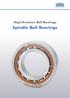 High-Precision Ball Bearings. Spindle Ball Bearings