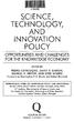 SCIENCE, TECHNOLOGY, AND INNOVATION POLICY