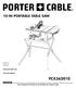 PCX IN PORTABLE TABLE SAW.  Instruction Manual. Français (#) Español (#)