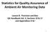 Statistics for Quality Assurance of Ambient Air Monitoring Data