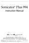 Sonicator Plus 994. Instruction Manual