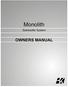 Monolith. Subwoofer System OWNERS MANUAL