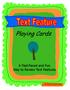 Playing Cards. A Fast-Paced and Fun Way to Review Text Features. Literacy and Math Ideas