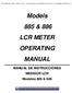 Models 885 & 886 LCR METER OPERATING MANUAL