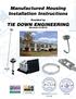 Manufactured Housing Installation Instructions TIE DOWN ENGINEERING
