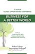 BUSINESS FOR A BETTER WORLD