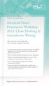 Advanced Patent Prosecution Workshop 2013: Claim Drafting & Amendment Writing