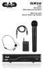 GXLU. UHF Wireless Microphone System. Manual and Quick Start-up Guide