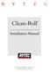 Clean-Roll. Installation Manual. [Revision: January 10, 2013, , Rytec Corporation 2004]