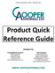 Product Quick Reference Guide