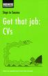 Get that job: CVs. How to stand out from the crowd
