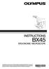 BX45 INSTRUCTIONS ERGONOMIC MICROSCOPE