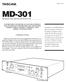 MD-301 MINIDISC RECORDER/REPRODUCER