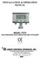 INSTALLATION & OPERATION MANUAL MODEL IT375 FIELD MOUNTED RATE INDICATOR AND TOTALIZER