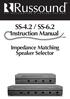 SS-4.2 / SS-6.2. Instruction Manual. Impedance Matching Speaker Selector