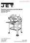 Operating Instructions and Parts Manual 16-inch Planer Model JWP-16OS