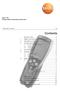 Contents. testo 735 Temperature measuring instrument. Instruction manual
