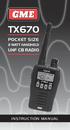 TX670 POCKET SIZE UHF CB RADIO INSTRUCTION MANUAL 2 WATT HANDHELD. TX670 Instruction Manual Page 1