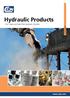 Hydraulic Products. For Clean and Leak-free Hydraulic Systems HYDRAULICS